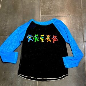 Burn out kids, distressed vintage feel Grateful Dead long sleeve top